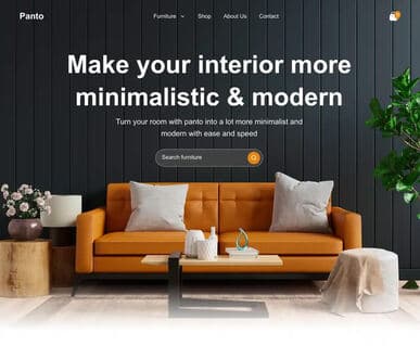 Interface do projeto Panto Furniture
